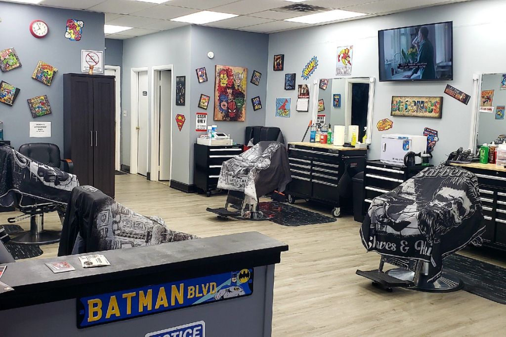 Damon's Cuts barber stations